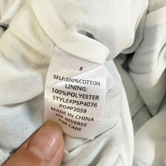 POLAGRAM Size S Blue Gray White Striped Short Sleeve Cropped Jumpsuit‎ Cotton - Picture 5 of 7